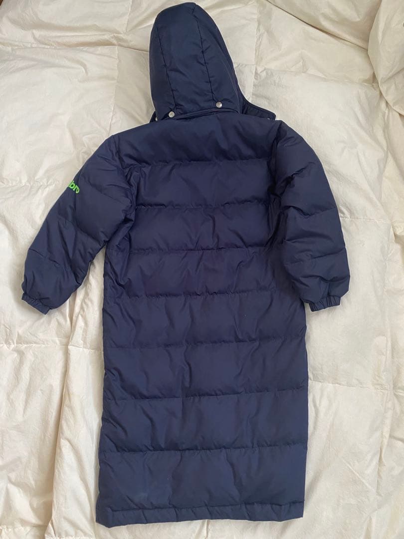 アンブロ/ジュニアベンチコート/フード脱着可能/ロング丈/ロゴ/ダウン