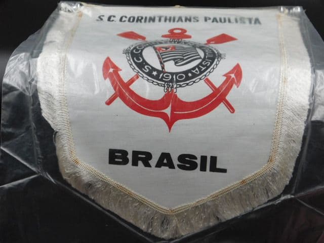 クラブ支給品　親善試合ペナント交換用公式コリンチャンスフラッグ ＆ 選手間交換用