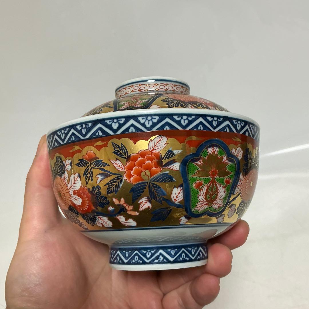 其泉窯 昭和年製 極錦金彩古伊万里 蓋付き丼ぶり 蓋物 賞美堂 日肥