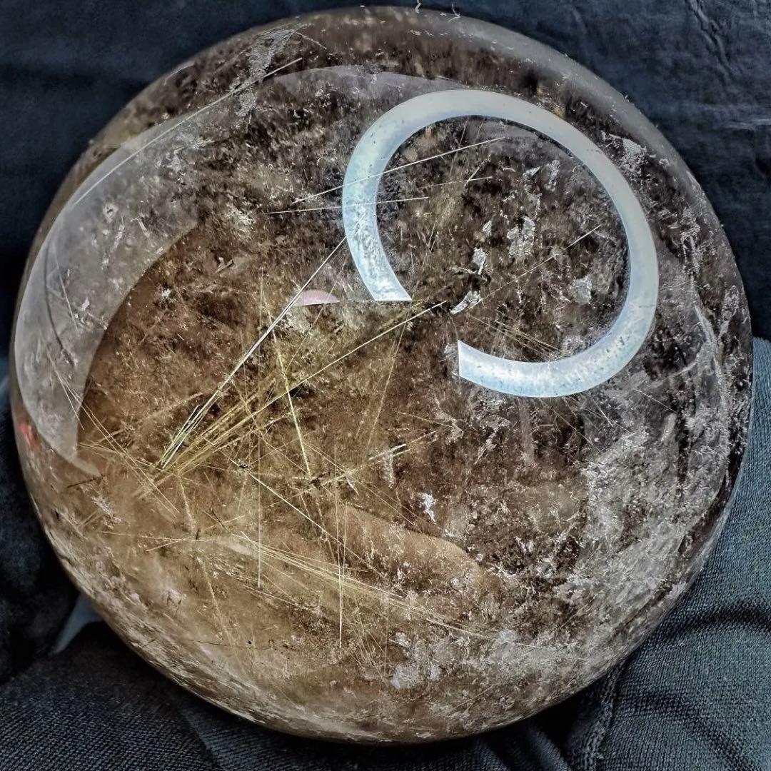 別格高級品❗️虹入り☆スモーキー チルクォーツ 丸玉パワーストーン天然石A1074 別格高級品❗️虹入り☆スモーキー チルクォーツ 丸玉パワーストーン