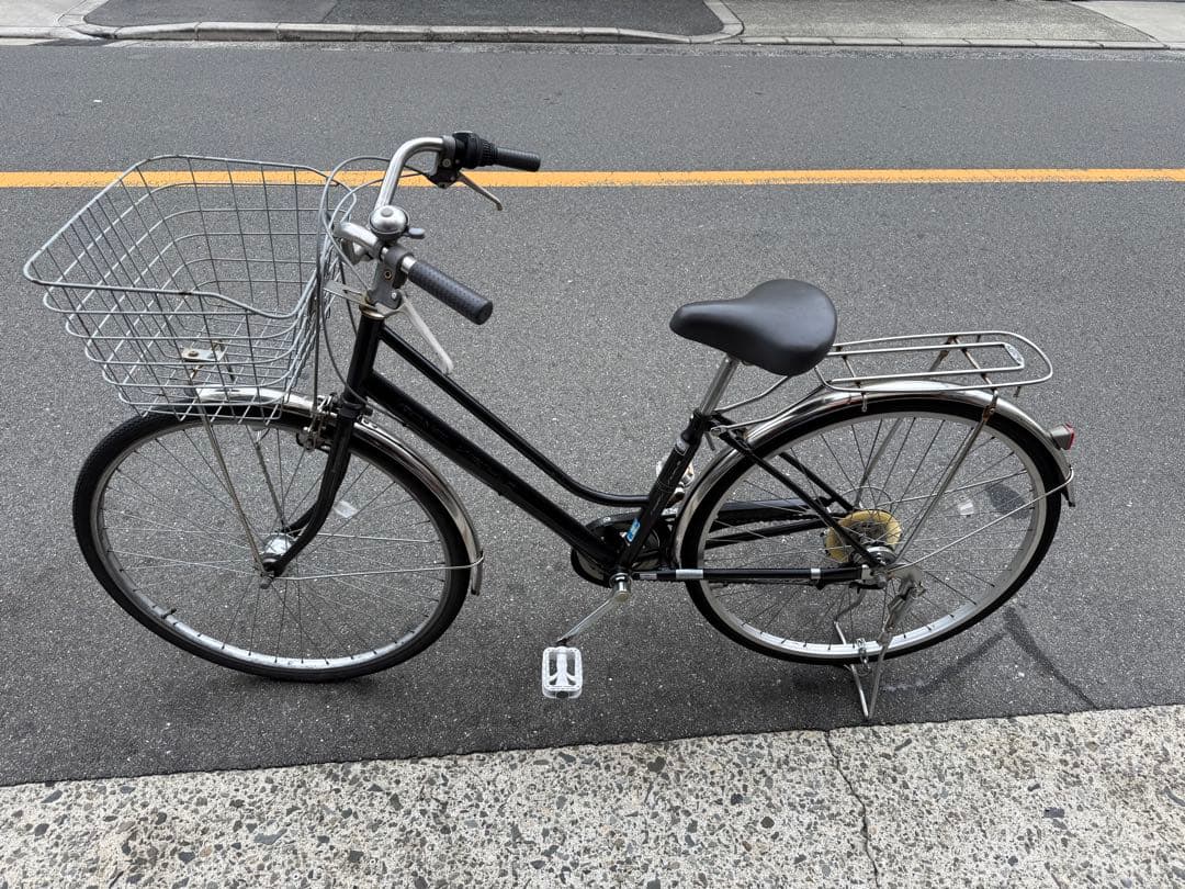 133 自転車 大阪市 美品 【引取り限定】 27インチ 変速付き 27インチ軽快車（SG仕様） 外装6段 オートライト(マットブラック