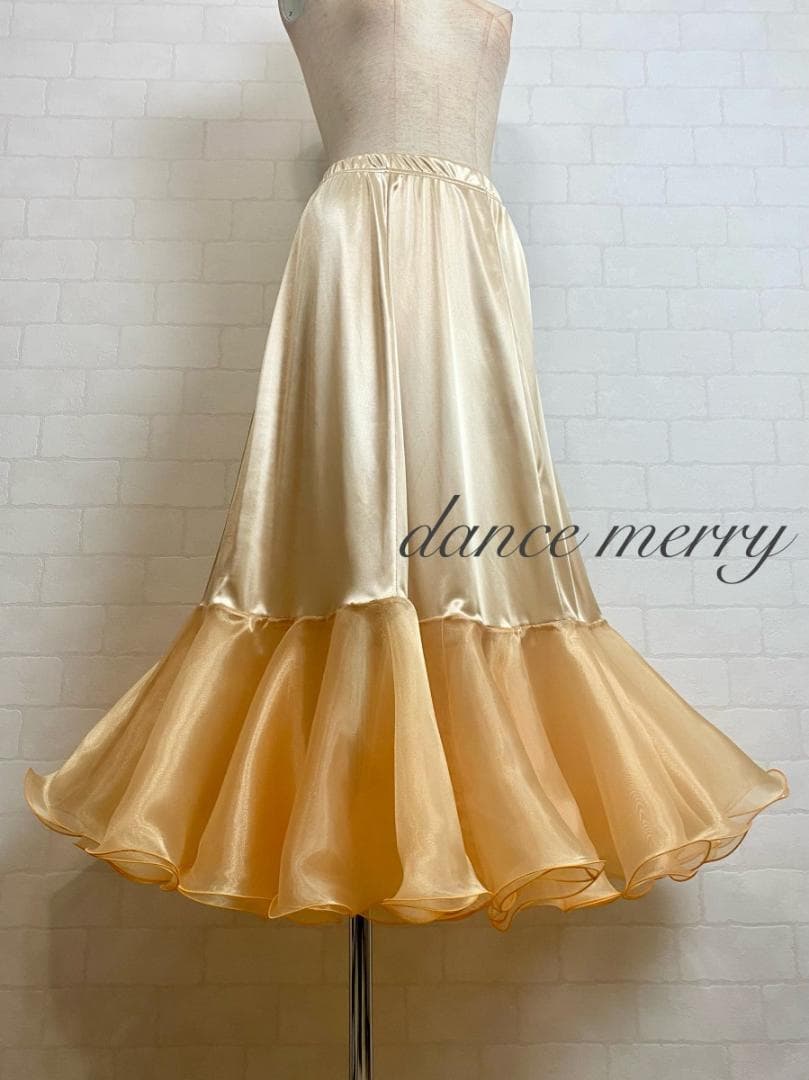 新品 社交ダンス パニエ ベージュ ペチコート スカート 1283 ゴールド