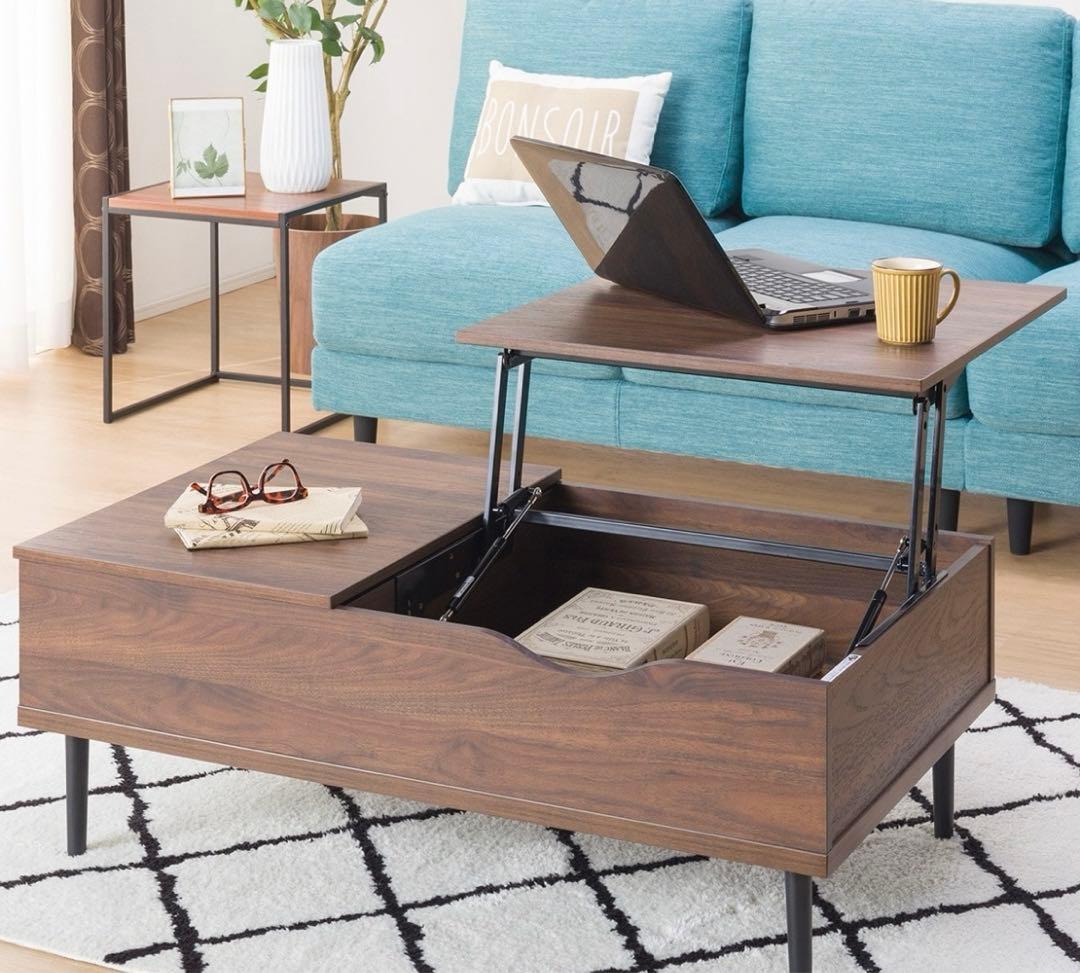 ニトリ 昇降リビングテーブル リフティ 100 MBR ミドルブラウン - メルカリ