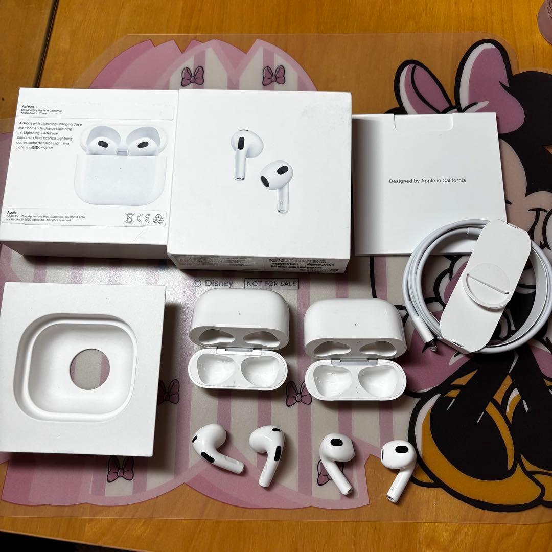 最終値引き！！中古:本体2台セット Apple AirPods (第3世代) アップル、軸部分が短くなった「AirPods」第3世代モデルを本日10/26