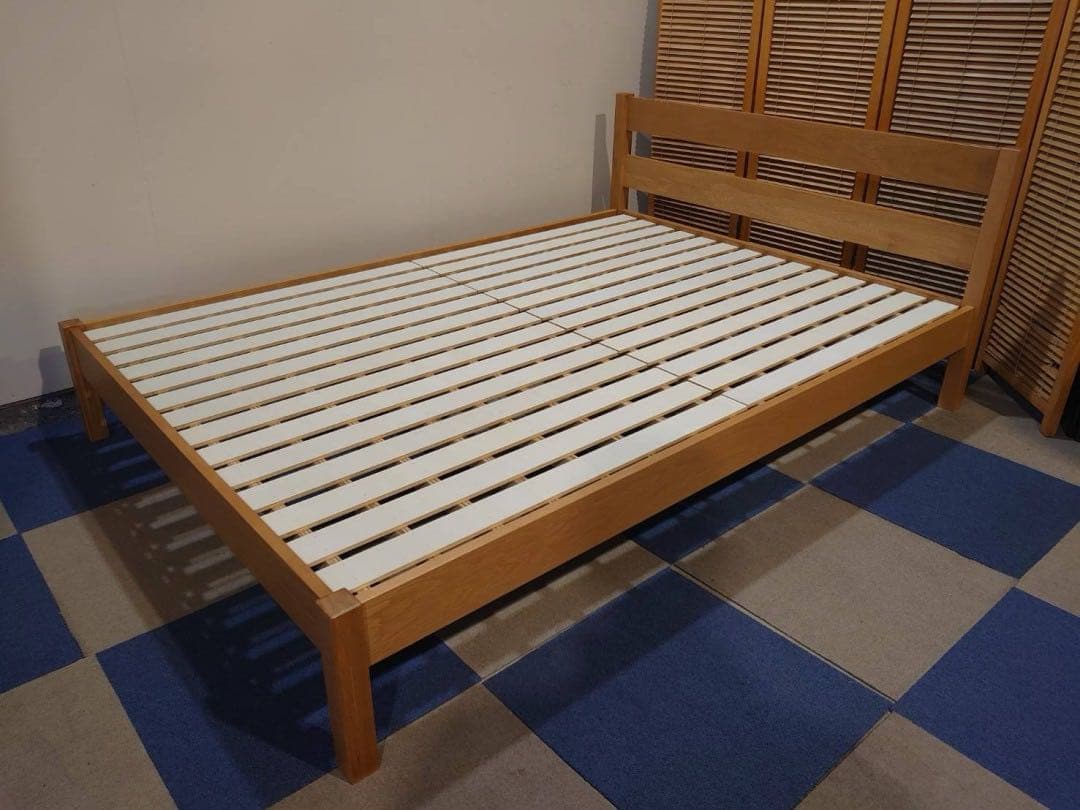 東京都23区送料込 無印良品 ダブルベッドフレーム オーク材(TP04625) 木製ベッド・オーク材・ダブル | 無印良品