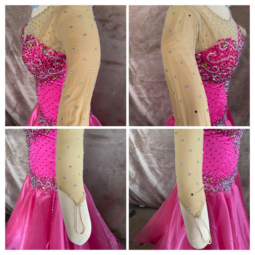 社交ダンス ラテンダンス ドレス衣装 ロング ピンク S1119 - メルカリ