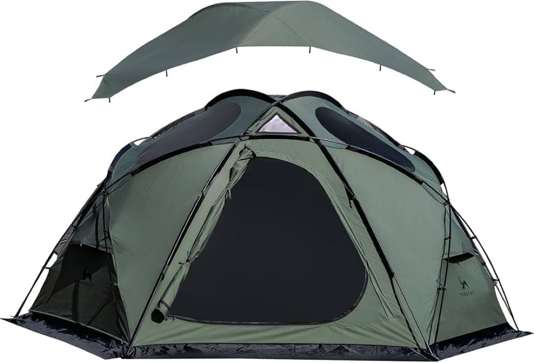 トモウント　ドームテント　TCドームテント Amazon.co.jp: TOMOUNT シェルターテント TCテントドームテント アルミ
