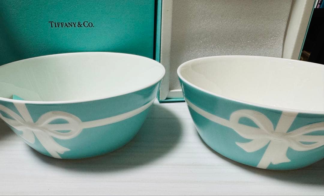 Tiffany & Co. ブルーボックス リボンデザインボウル2個セット - メルカリ