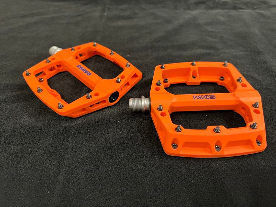 絶版品)ミカシマMKS 三ヶ島フラットペダル GAUSS ガウス オレンジ