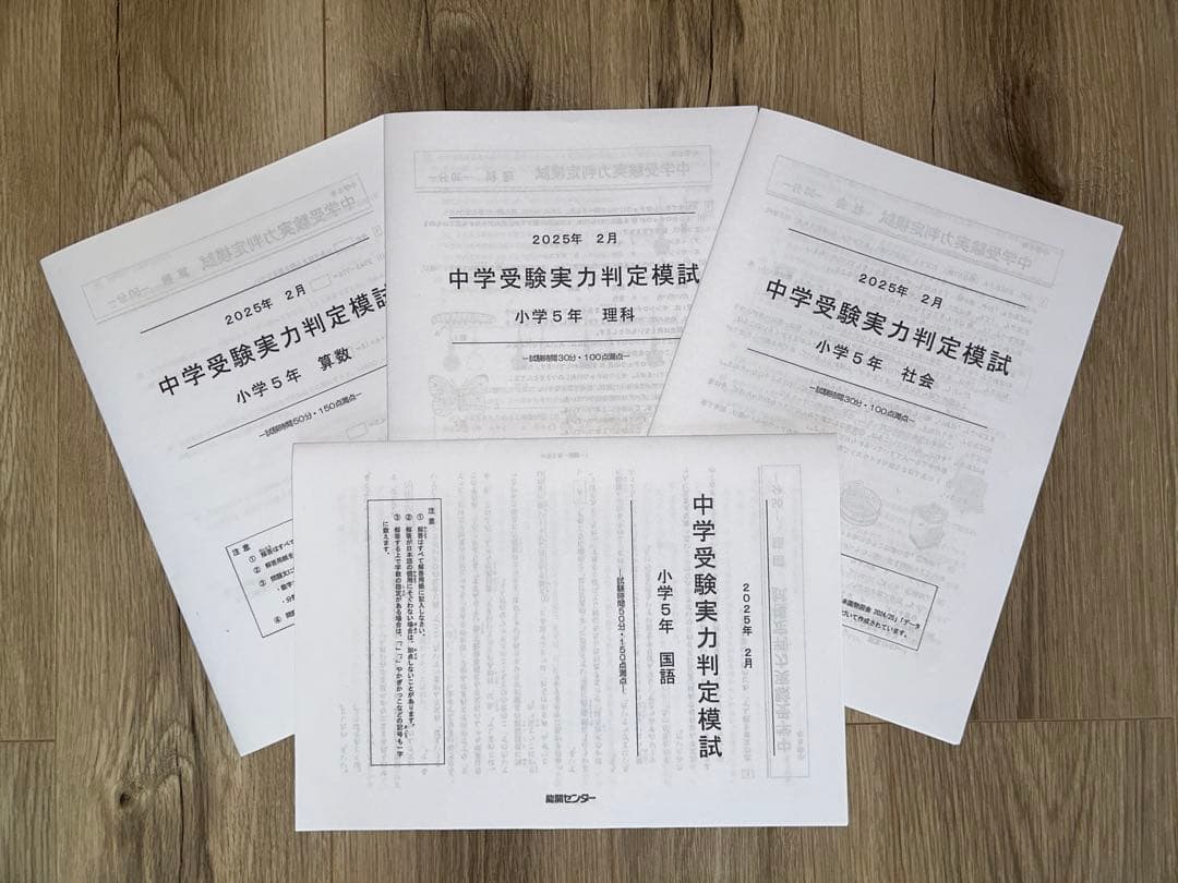 能開センター2025年度小5 実力判定テスト・到達度判定テスト 1年分