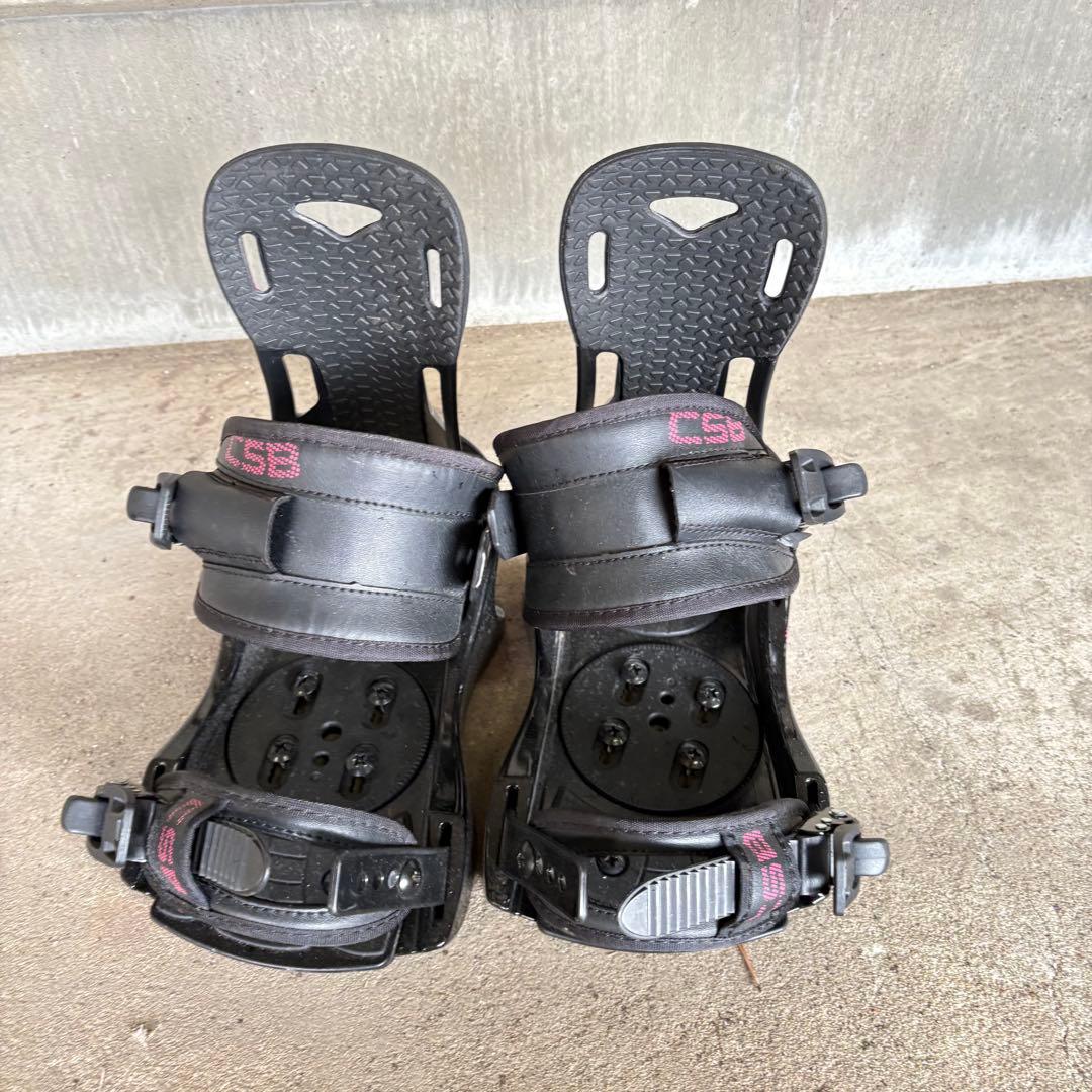 CSB スノーボード ビンディング サイズM ブラック×ピンク ディスク付
