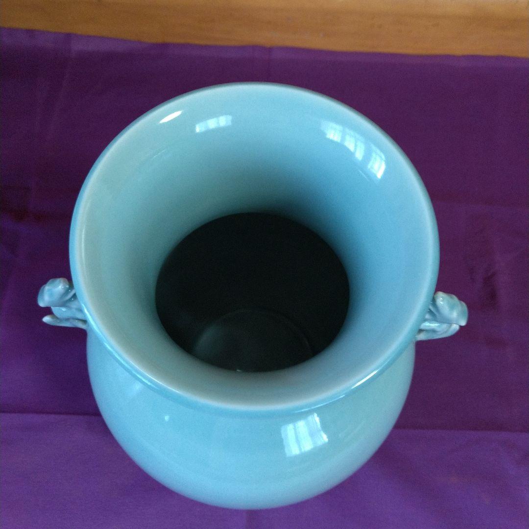 花瓶 青磁 双耳 花器 花生 - メルカリ