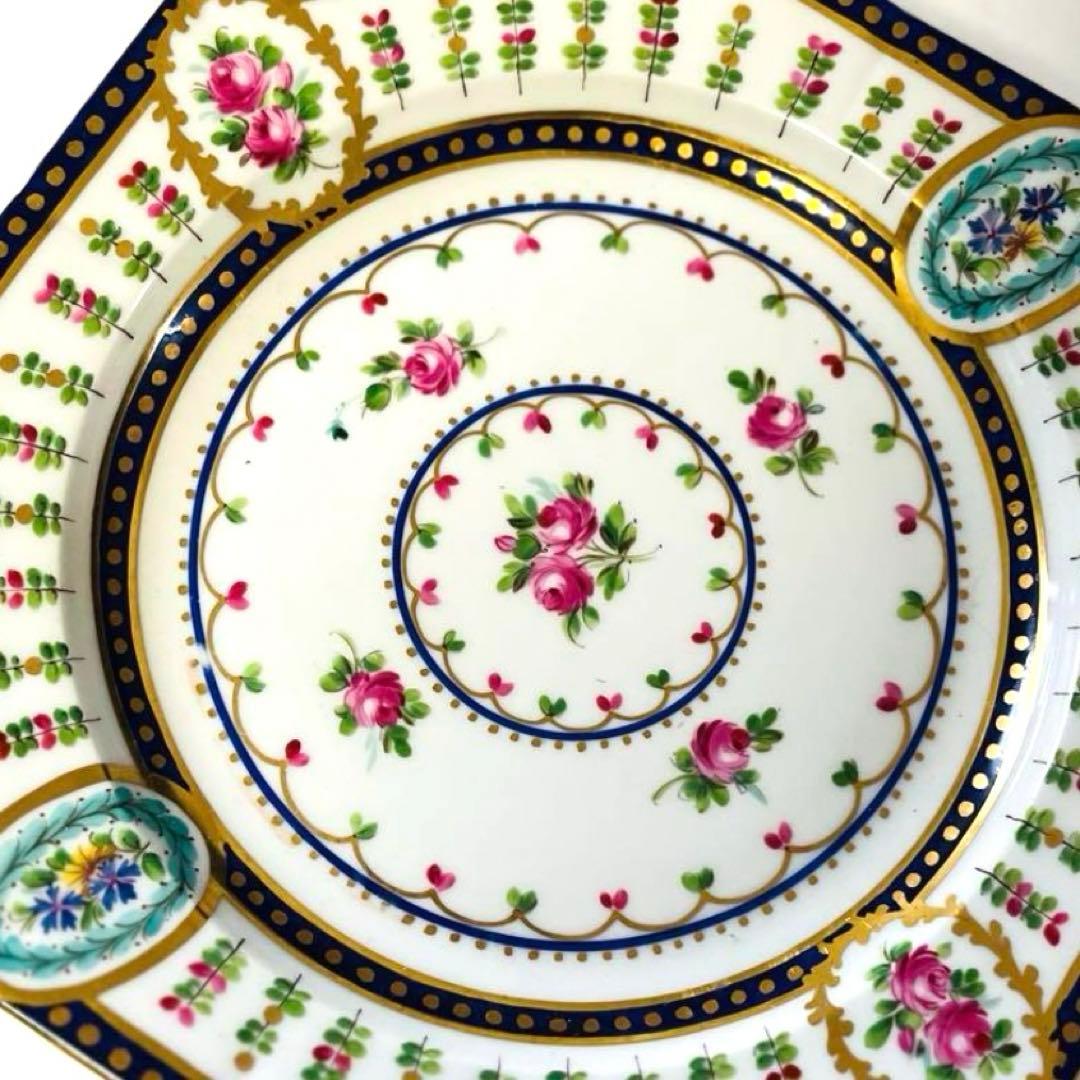 ドレスデン カールティーメ コバルト 薔薇 飾り皿 - メルカリ