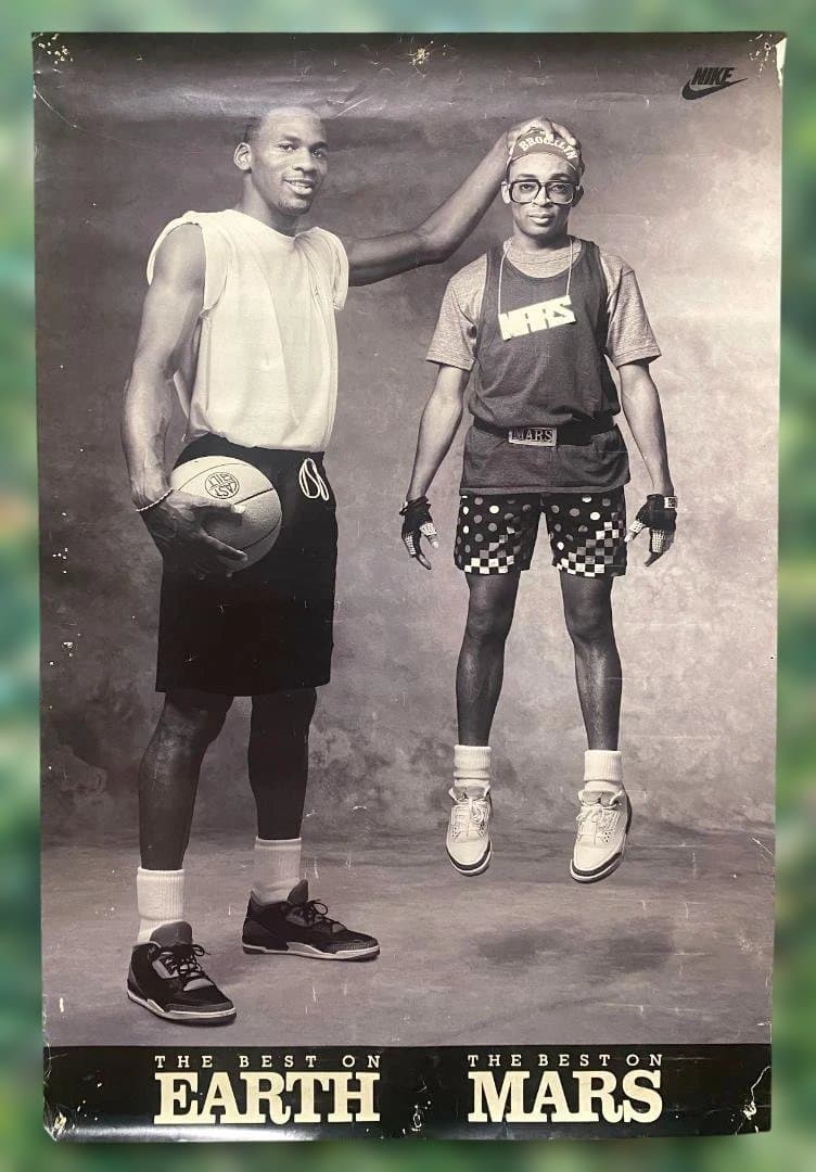 ファングッズ Michael Jordan Spike Lee Poster 1993 Michael Jordan Autographed 21x35 Nike Air Jordan w/ Spike Lee