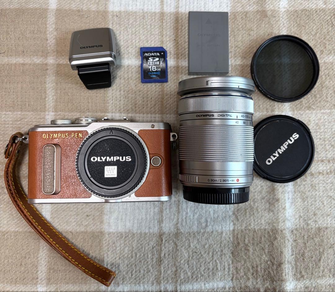 OLYMPUS PEN E-pl8 ブラウン40-150mmレンズ オリンパス、動画用セルフィー対応ミラーレス「PEN E-PL8」を11/18発売