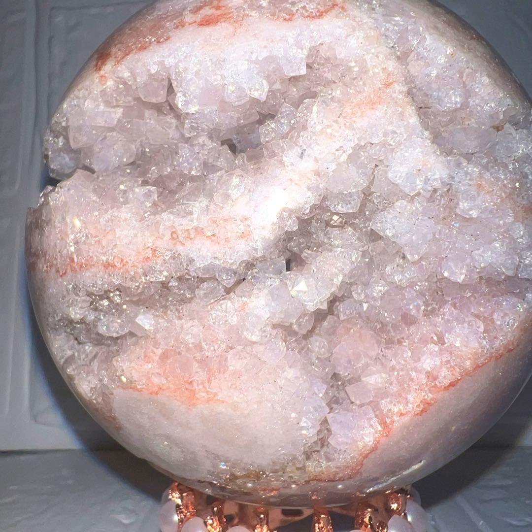 N⭐️スフィア⭐️ピンクアメジスト⭐️天然石⭐️水晶⭐️笑口⭐️笑い口⭐️アメジスト⭐️丸玉 ピンアメ 笑口 スフィア ピンクアメジスト 天然石 桜瑪瑙共生 - メルカリ