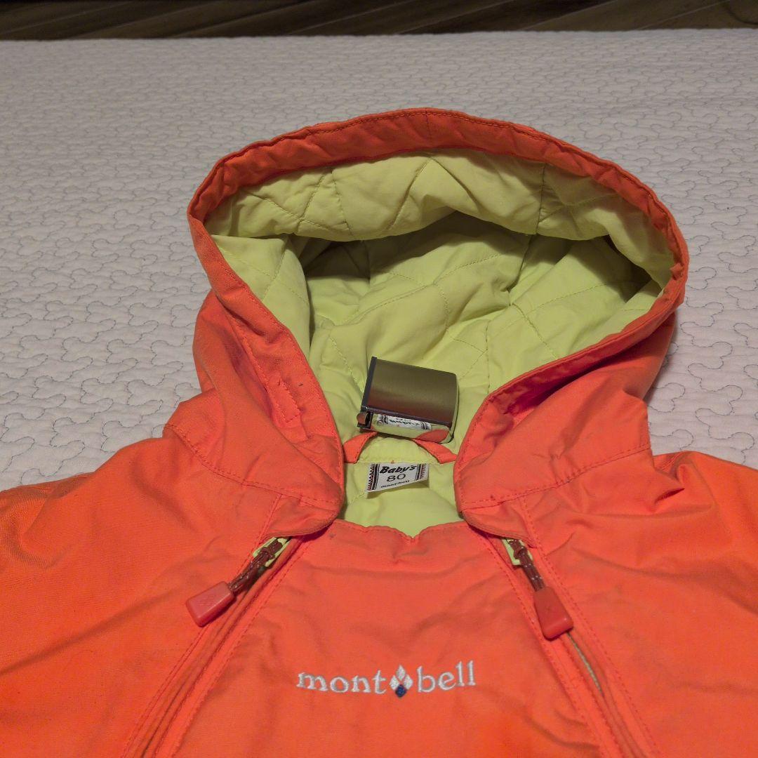 mont-bellパウダーカバーオール ジャンプスーツ 80オレンジ モンベル