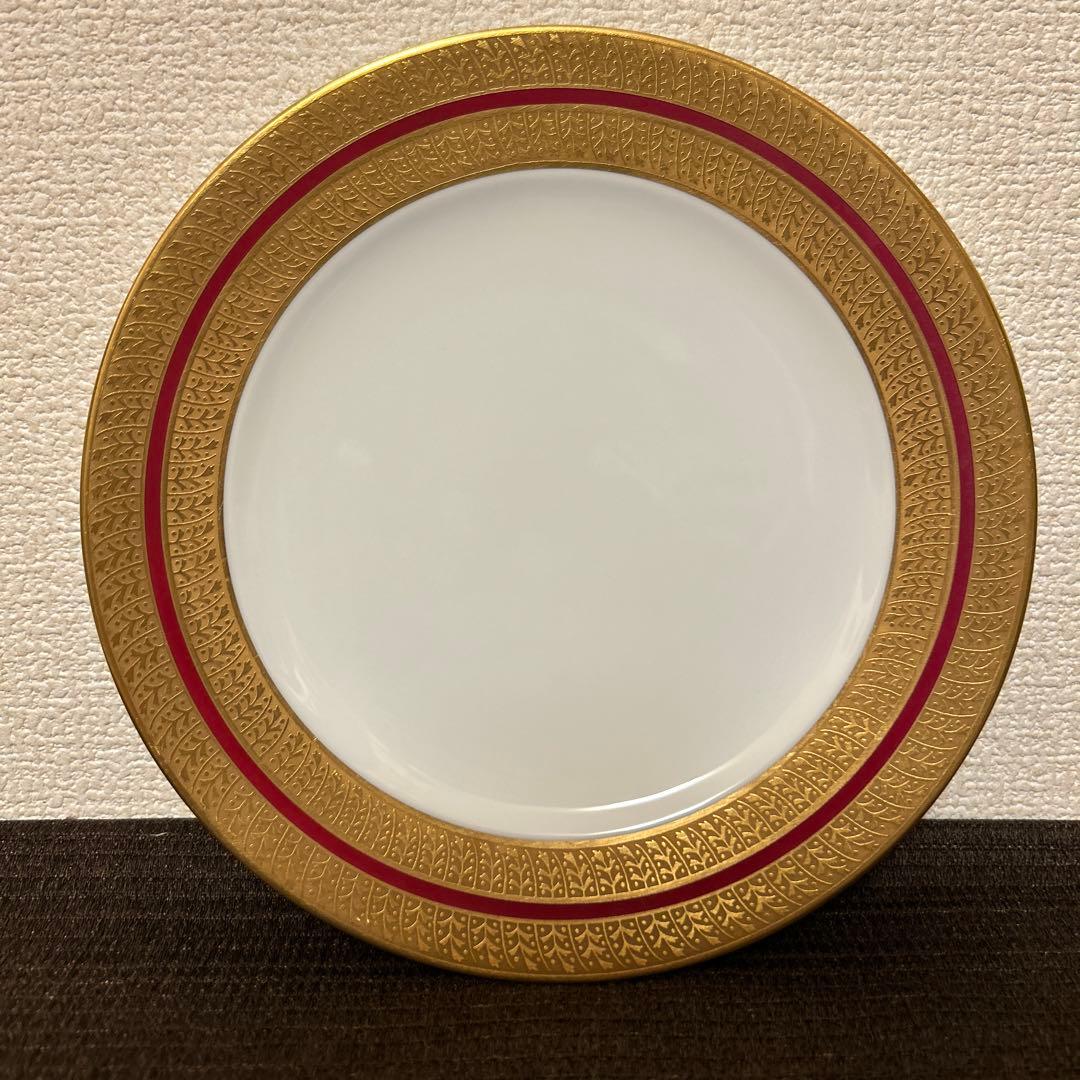 大倉陶園　金彩金蝕マロン　デザートプレート　19.5cm