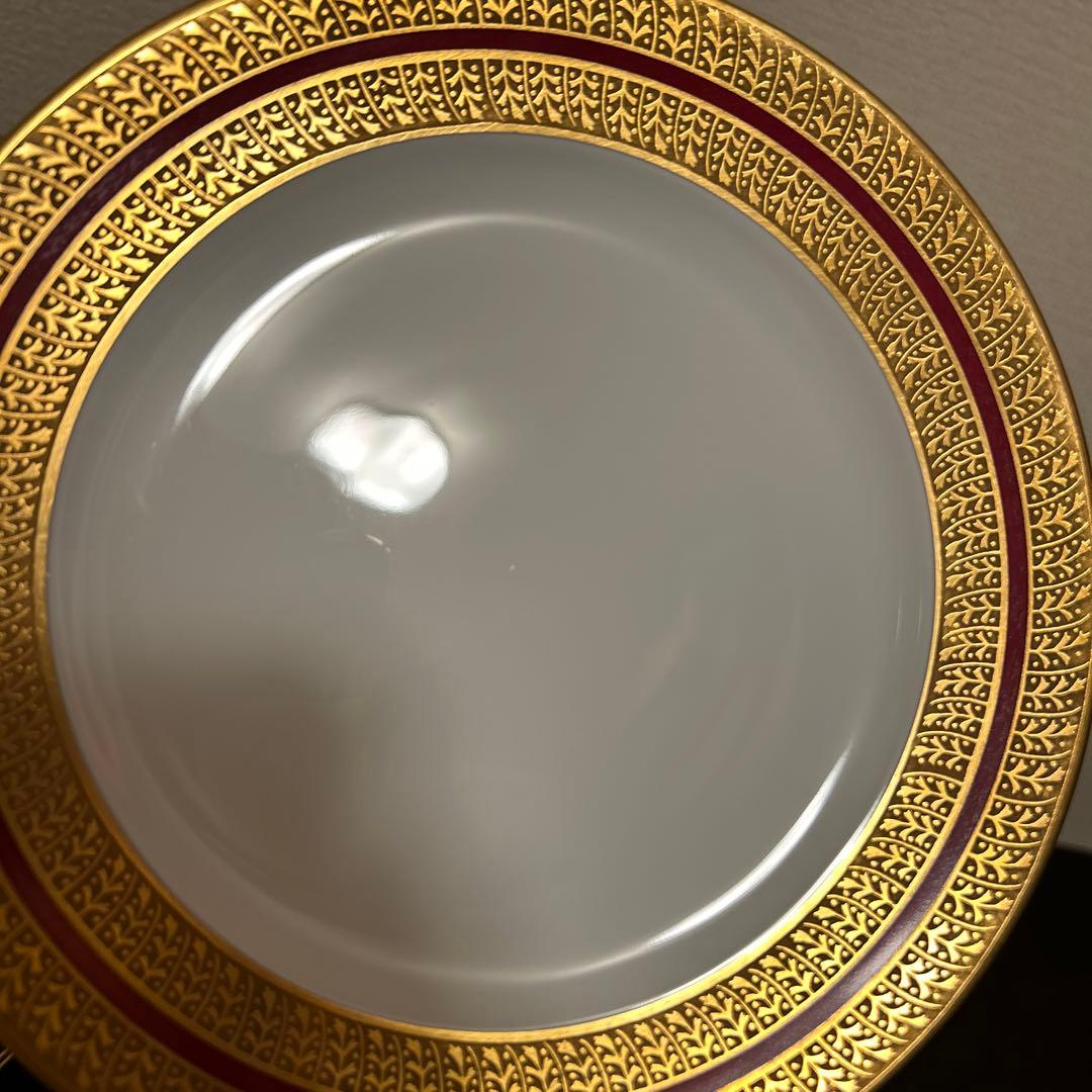 大倉陶園　金彩金蝕マロン　デザートプレート　19.5cm