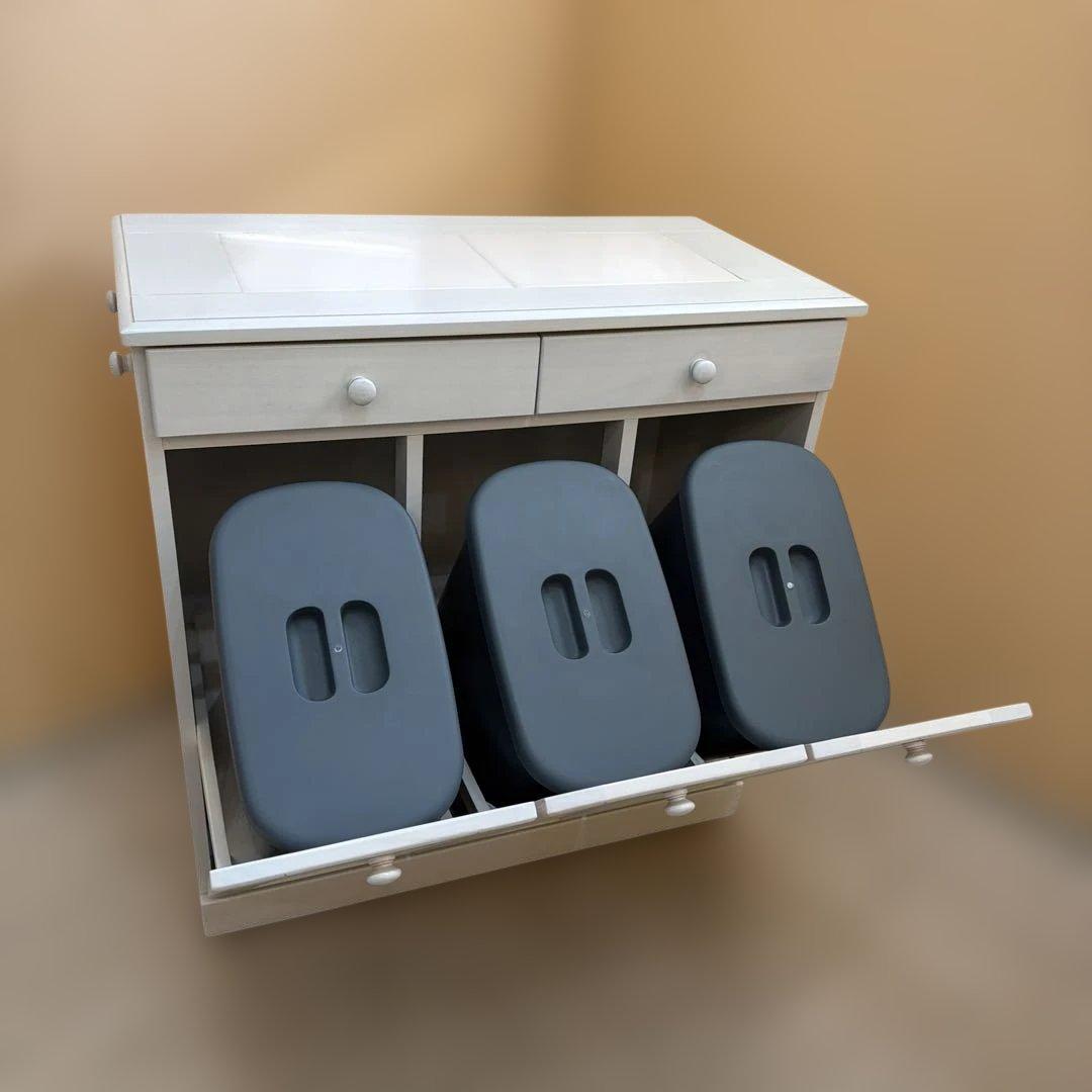 天然木 天板タイル ダストボックス 分別ゴミ箱 3分割 15L - メルカリ