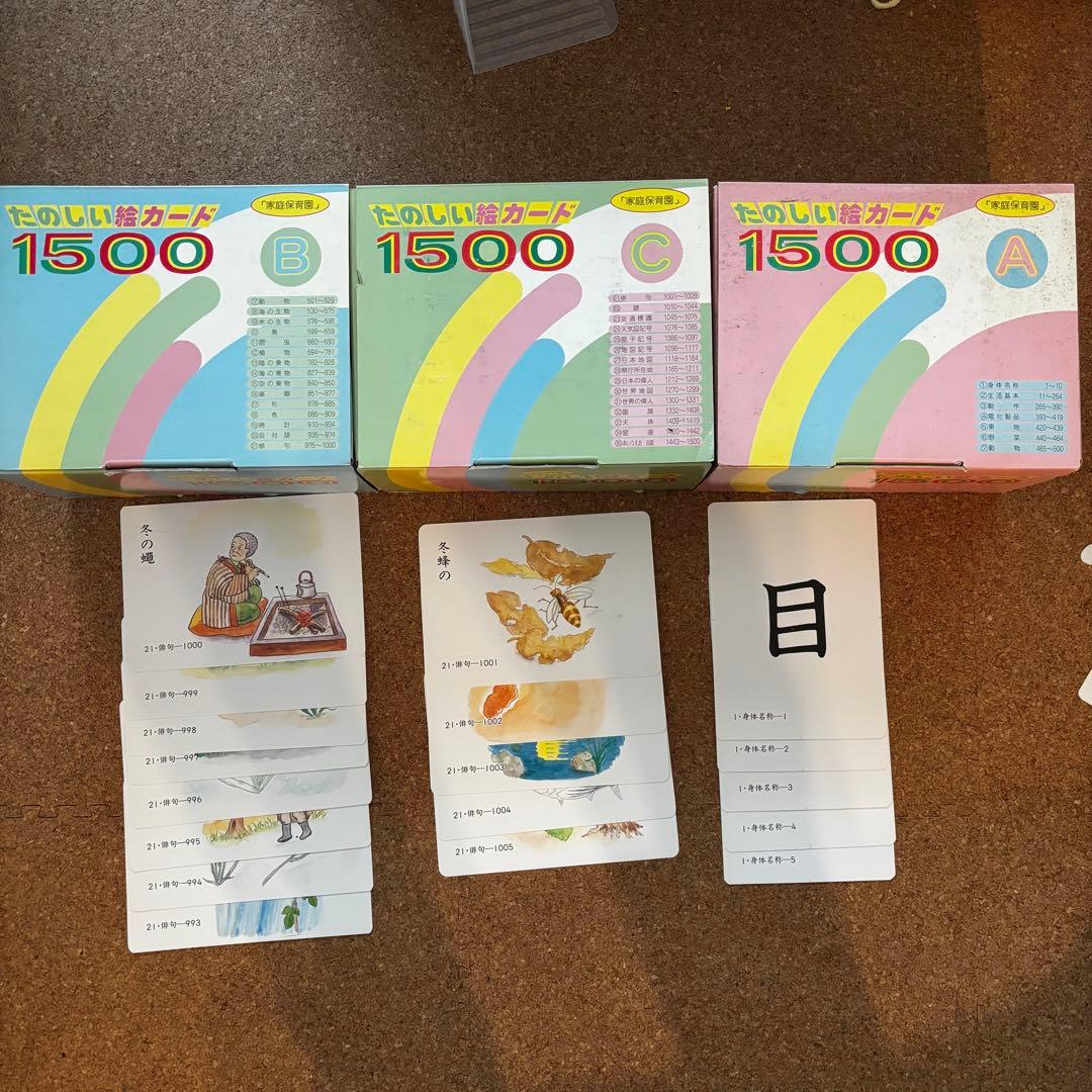 家庭保育園「たのしい絵カード1500」 A~Cセット - メルカリ