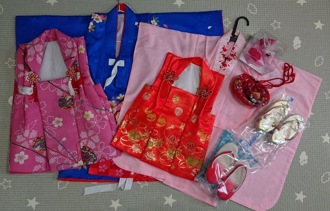 3歳 着物フルセット 被布×2 草履×2 長襦袢 七五三 初詣 正絹 肩上腰上