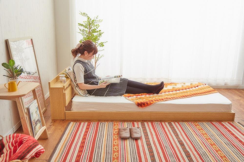 《新品・送料無料》【シングル】Coroa フロアベッド（マットレス付き）