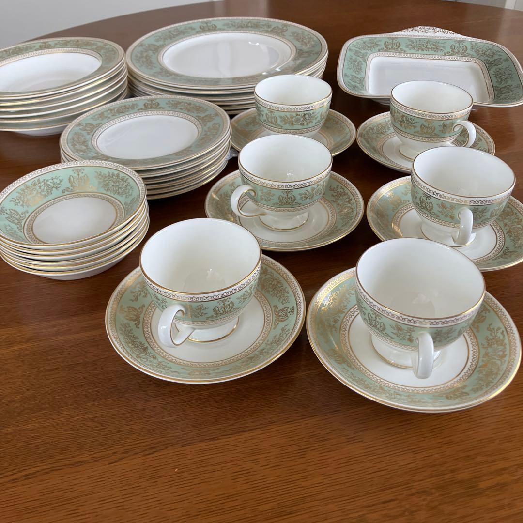 ウェッジウッド コロンビア セージグリーン フルセット 黒壺刻印