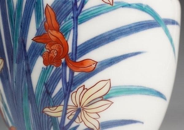 有田焼 今泉今右衛門 錦蘭絵花瓶 共箱 花器 - メルカリ