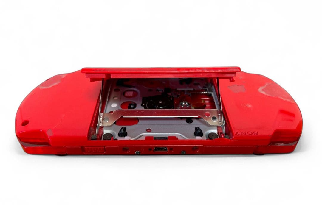 PSP レッド 充電器 ケース クロス付き PSPと本体ケース！ディスク7枚