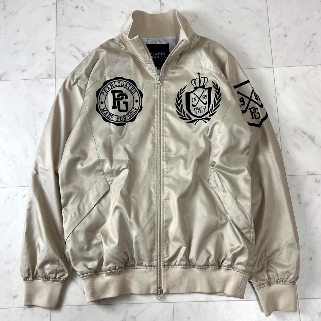 パーリーゲイツ 5 蓄熱 ジップジャケット ベージュ ゴールド ゴルフウェア PEARLY GATES パーリーゲイツ 蓄熱 ジップジャケット ロゴ刺繍