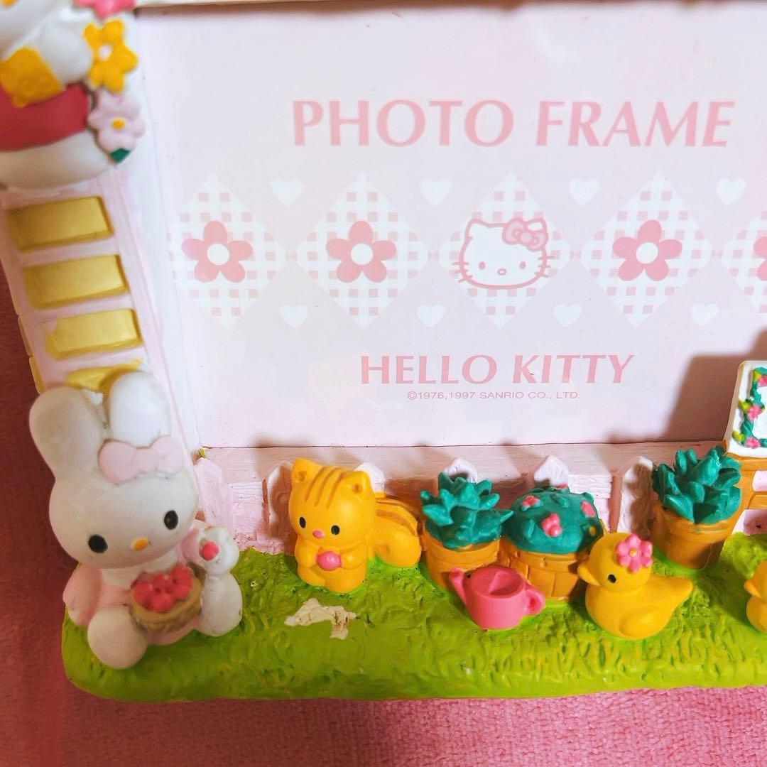 希少レア ハローキティ ミミィ 動物 ガーデン フォトフレーム レトロ