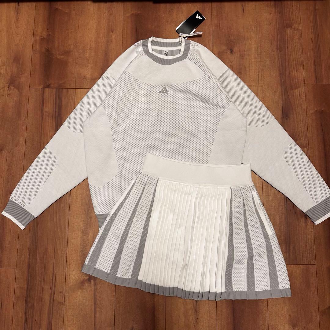 長袖セーター　オーバーサイズ　プリーツスカート　ニット　セットアップ　秋冬　新品 セットアップ レディース 秋 冬 ニット セーター スカート プリーツ