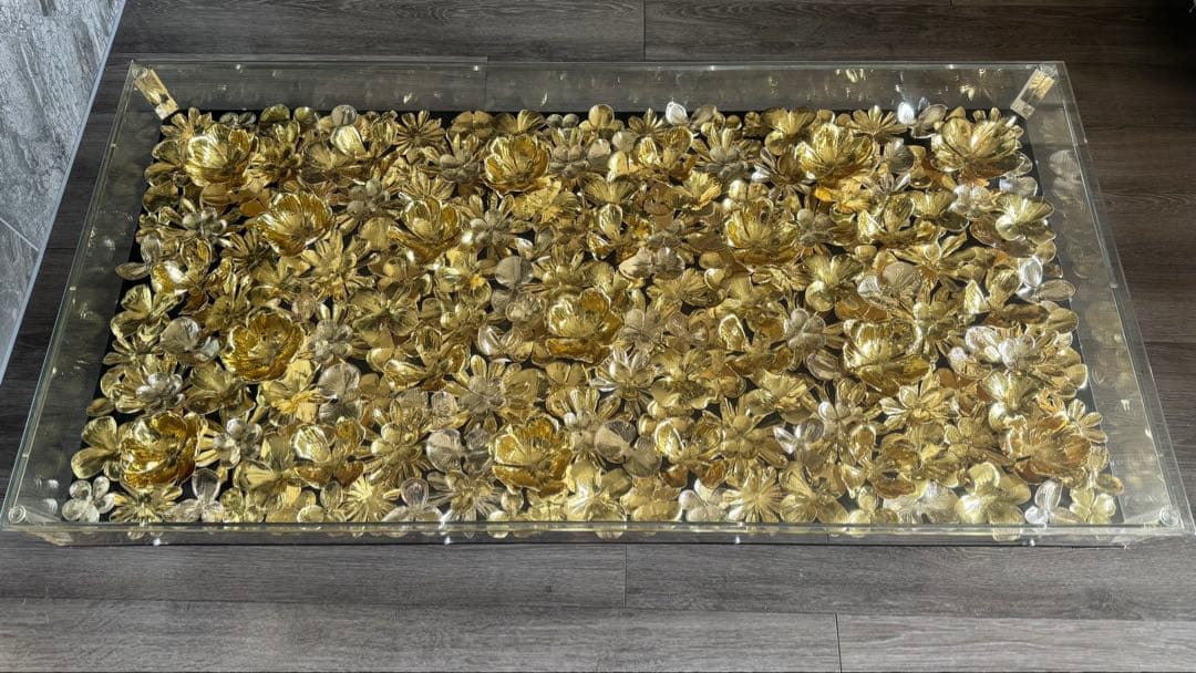 廃盤商品】KARE ゴールドフラワー 120x60cm ローテーブル - メルカリ