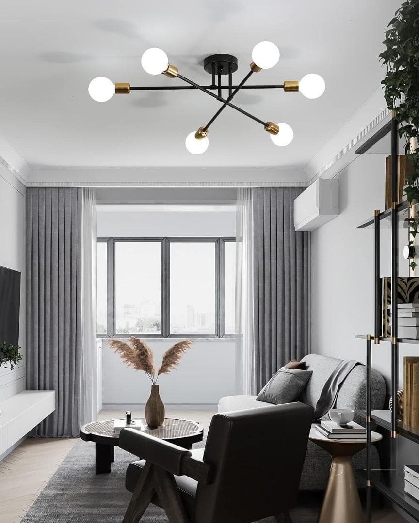 M2209-118-86】6灯シャンデリア 回転式シーリングライト 北欧