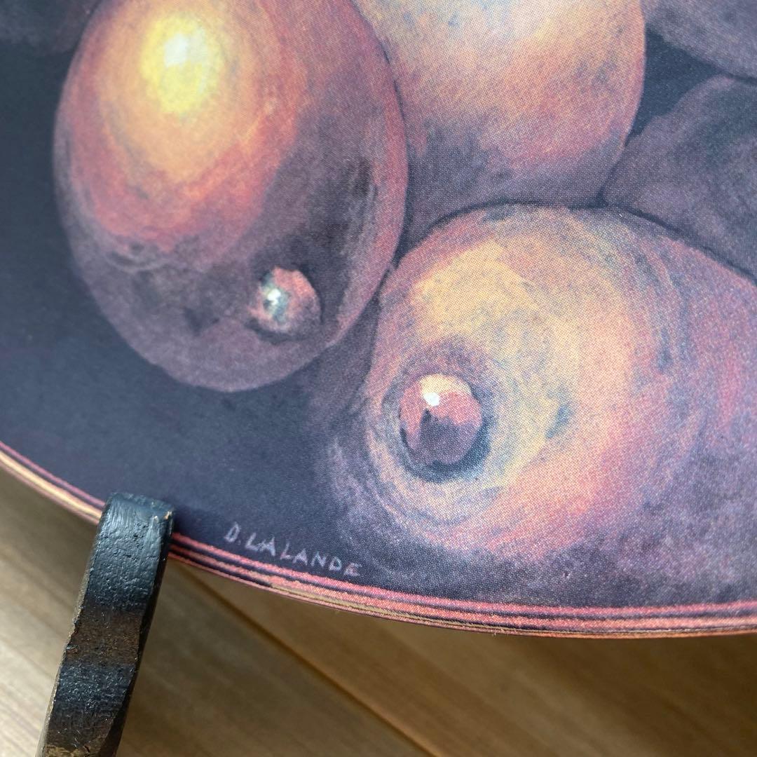 レア廃盤ジアンGIEN 大皿d.lalande 絵皿レモン花スミレ