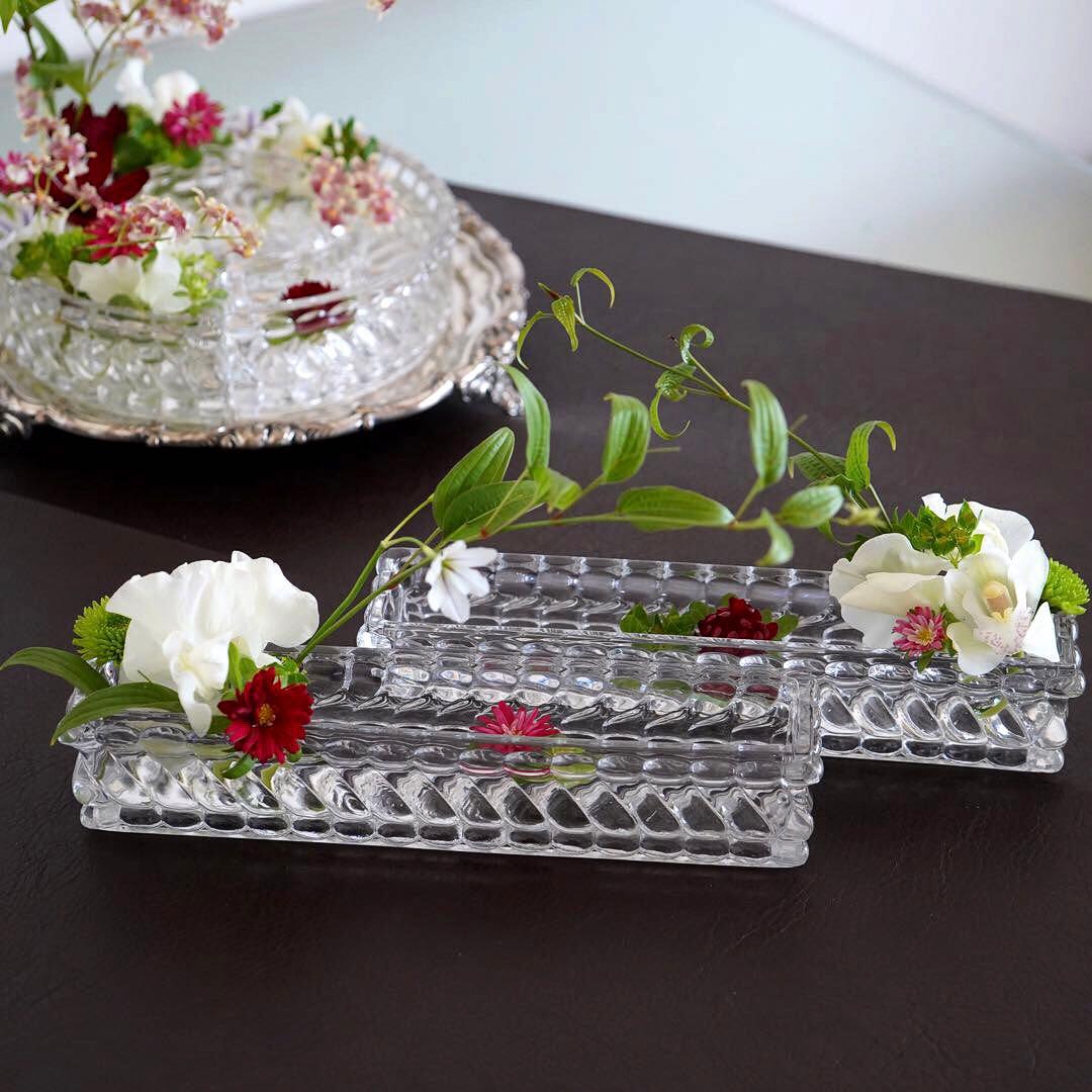 美品オールドバカラ バンブー テーブル センター ピース フラワー