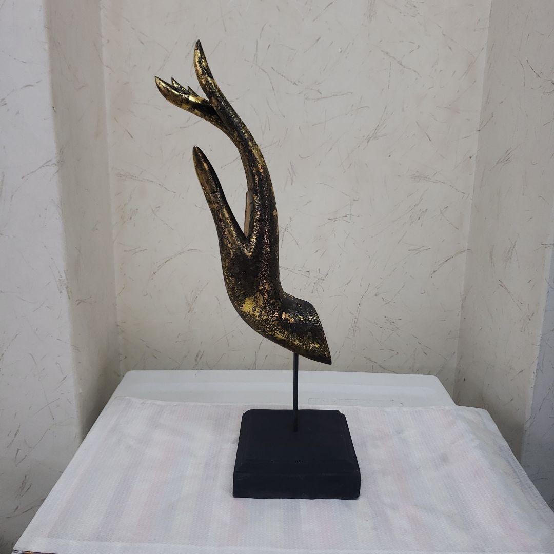 未使用に近い超美品 蔵出し特価 木製仏陀の黒と金の