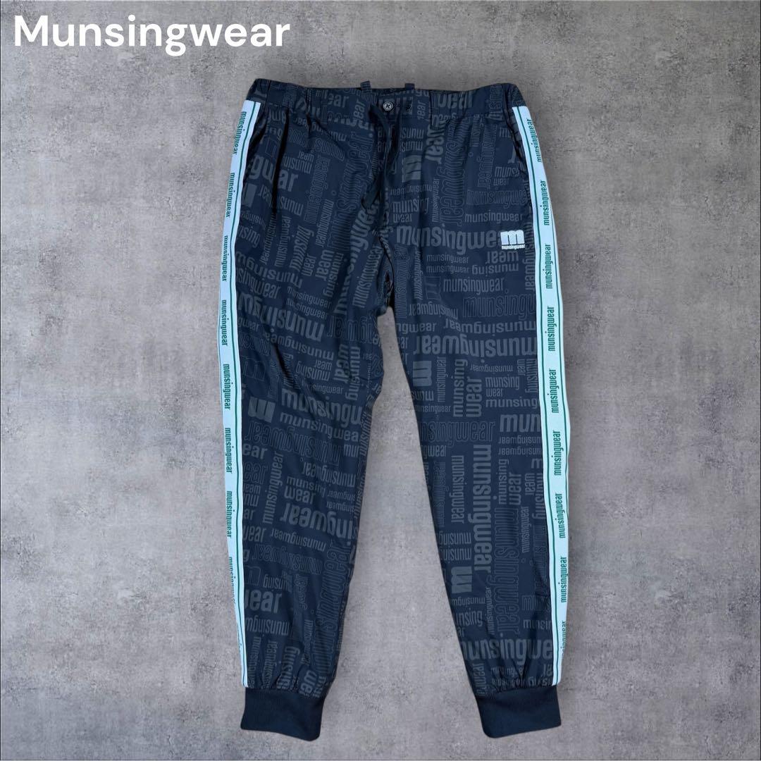 美品 Munsingwear マンシングウェア 中綿 入りパンツ ブラック 82 マンシングウェア MUNSINGWEAR ストレッチ ワンポイント刺繍 フル