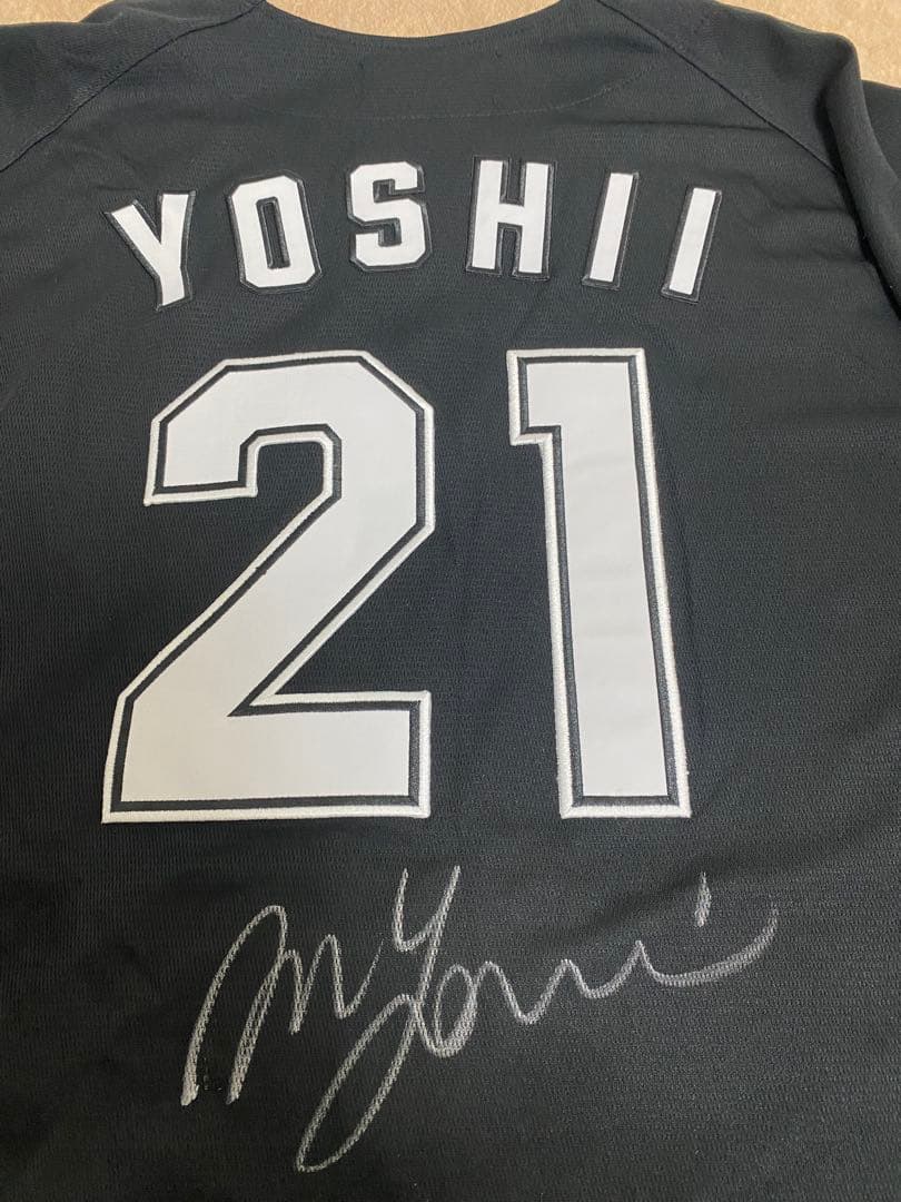 前千葉ロッテマリーンズ 吉井理人監督 サイン入りユニフォーム Lサイズ