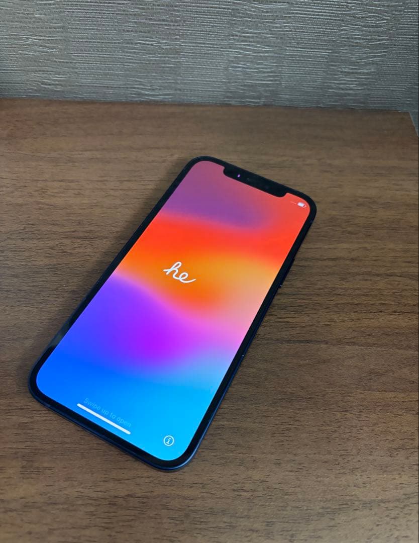 美品　Apple iPhone 12 ブルー 6.1インチ　バッテリー新品 ムスビー｜電池新品 iphone 12 128GB ブルー SIMフリー 完動品