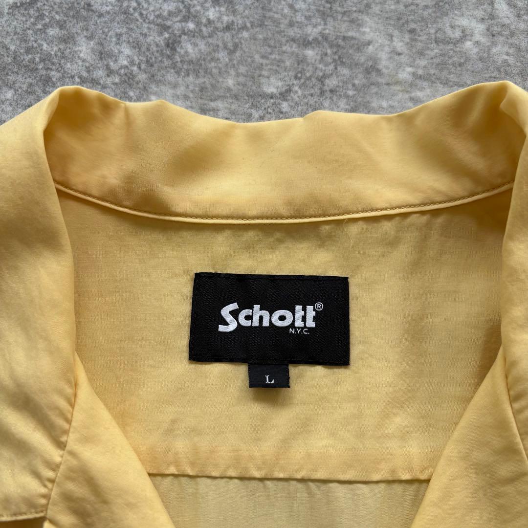 schott】ショット ボウリングシャツ オープンカラー チェーン刺繍 (L)