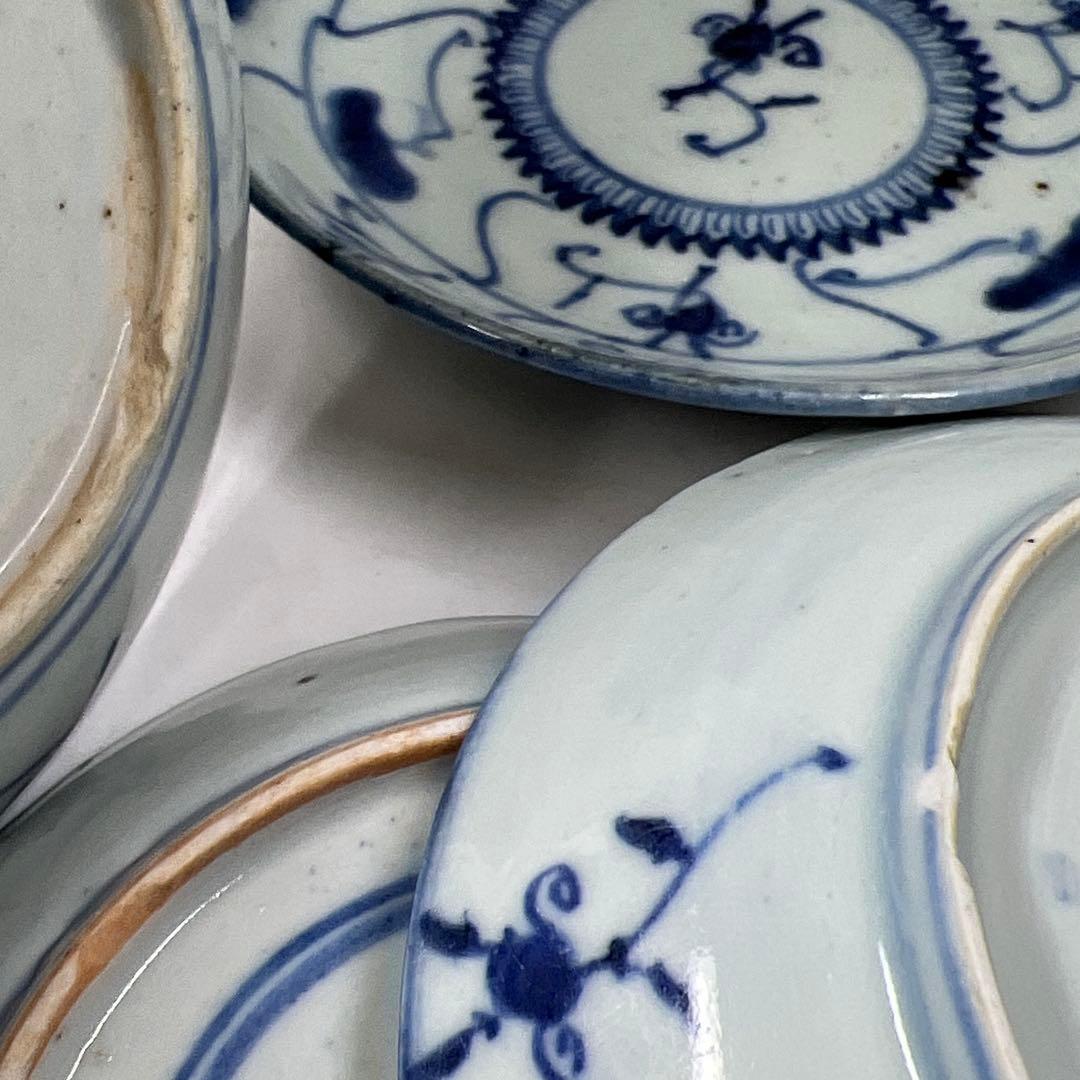 中国清朝時代染付中皿20枚箱付直径約14.5㎝トサチニ東な7-0618⭐︎2F