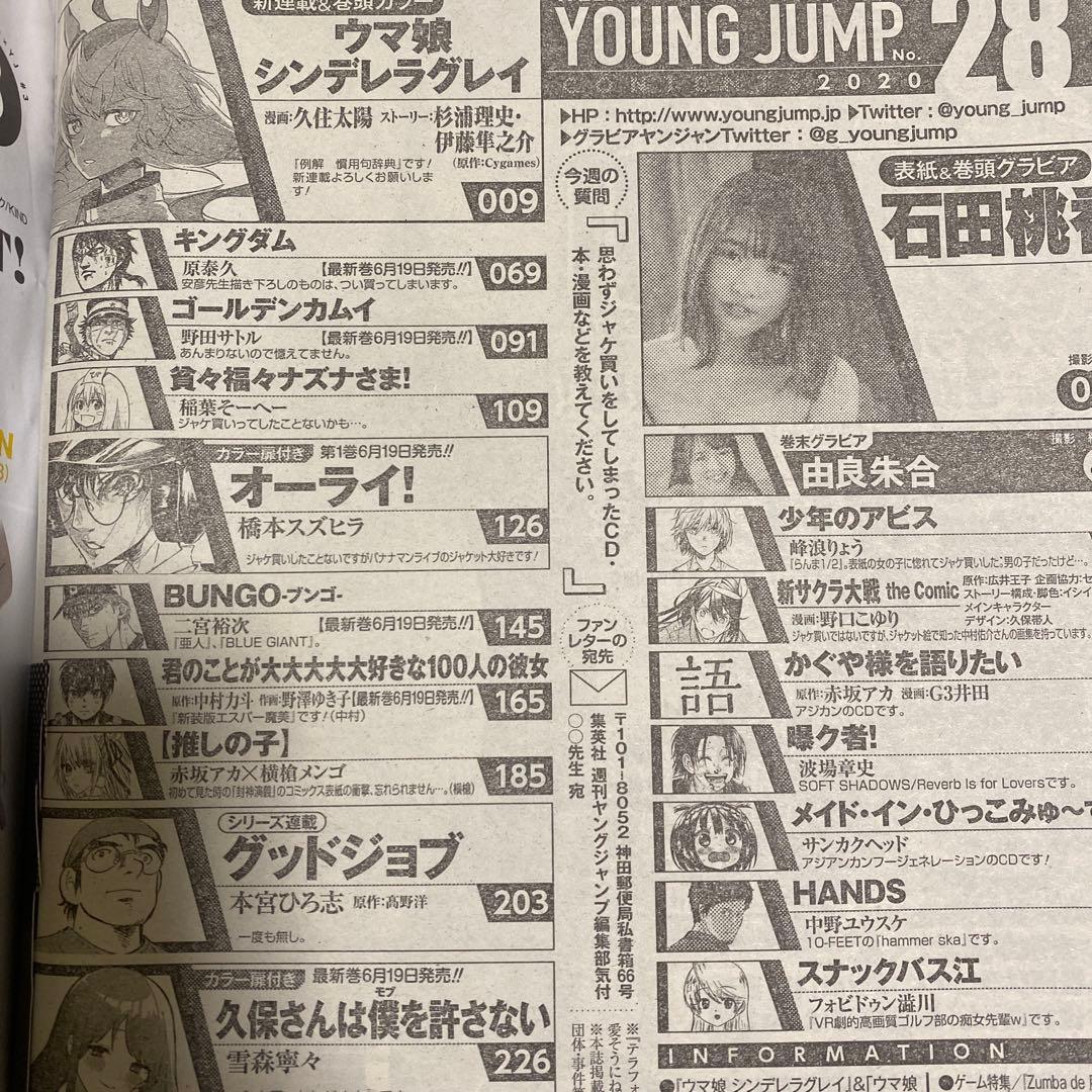 週刊ヤングジャンプ 2020年28号 ウマ娘シンデレラグレイ 新連載 状態要