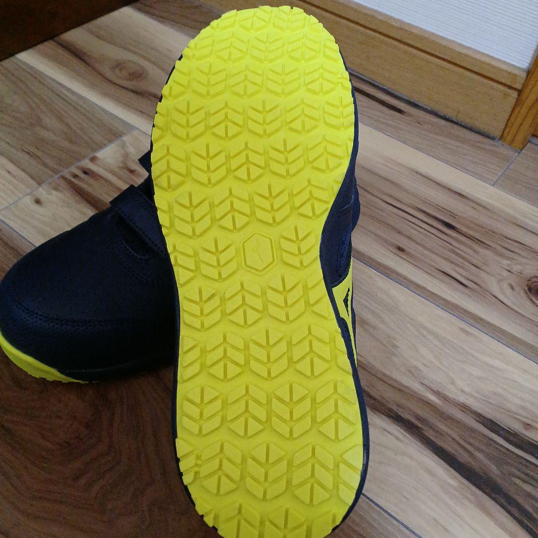 mizuno 安全靴 ワークシューズ 25.5cm ネイビー×イエロー 箱無