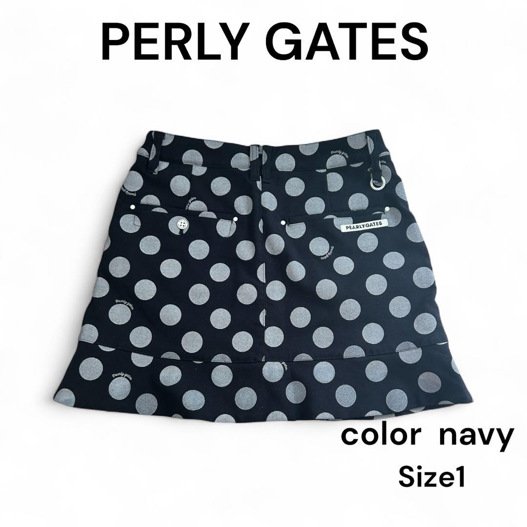 PEARLY GATES ゴルフウェア レディース ネイビー ドットスカート 1
