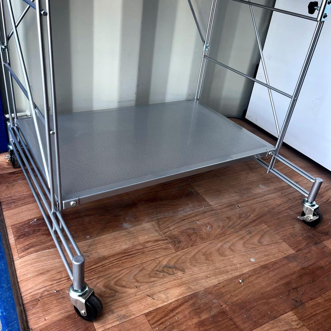 取付無料！無印良品 スチールユニットシェルフ キャスター付きパソコン