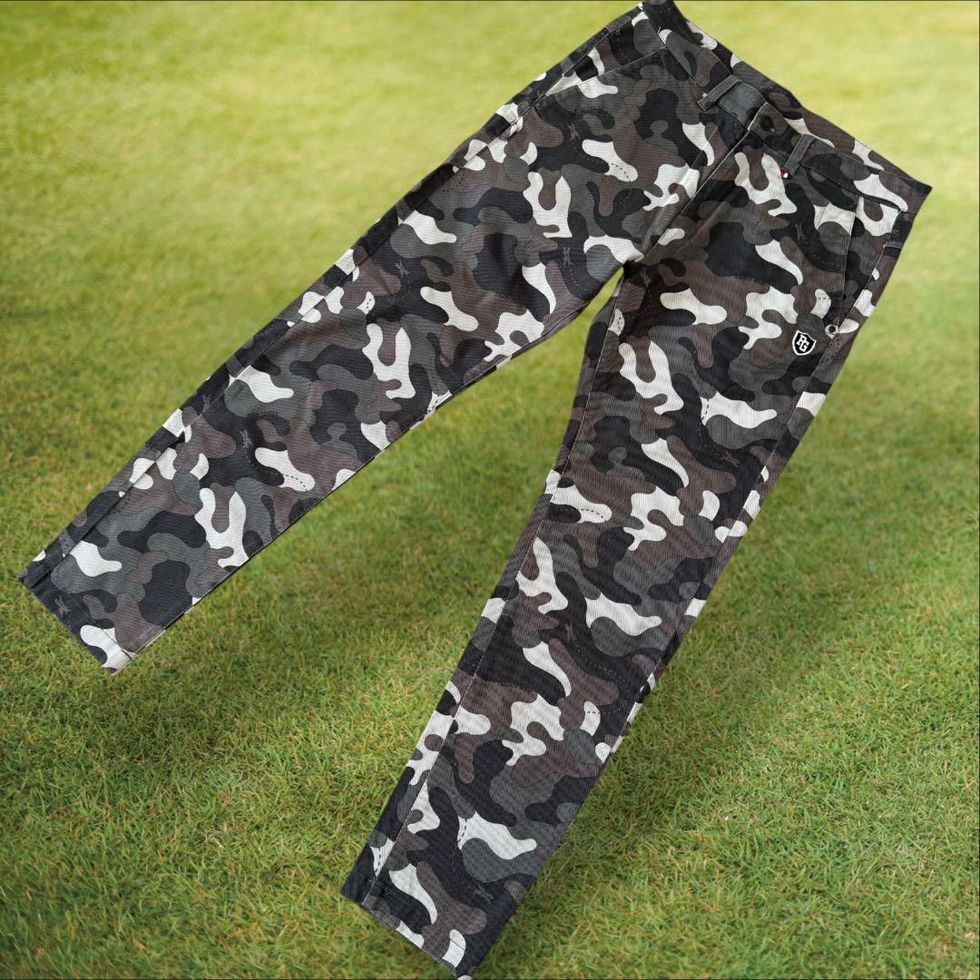 パーリーゲイツ パンツ 迷彩 カーキ カモフラ 黒 茶 L〜XL相当