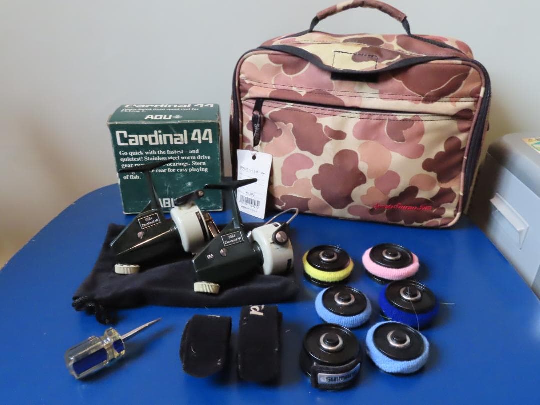 【美品】ABU Cardinal 44 & リールケース +α Abu Garcia（アブガルシア） アブ カーディナル 44 復刻版 スピニング