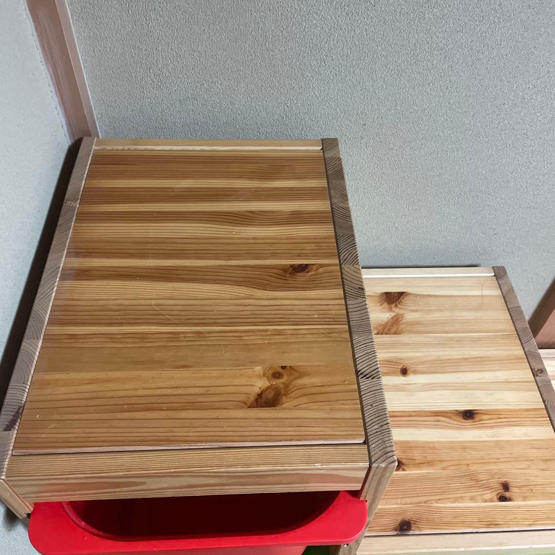 送料込】IKEA イケア おもちゃ収納棚トロファスト 木製階段 収納ケース